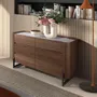 Chests of drawers - Chest of drawers walnut and metallic dark steel with porcelain marble top - ANGEL CERDÁ