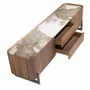 TV stands - Walnut and dark metallised steel TV cabinet with porcelain marble top - ANGEL CERDÁ