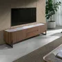 TV stands - Walnut and dark metallised steel TV cabinet with porcelain marble top - ANGEL CERDÁ