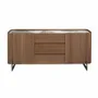 Sideboards - Walnut and dark metallised steel sideboard with porcelain marble top - ANGEL CERDÁ