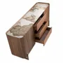 Sideboards - Walnut and dark metallised steel sideboard with porcelain marble top - ANGEL CERDÁ