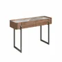Console table - Rectangular porcelain marble, walnut and dark metallic steel console table - ANGEL CERDÁ