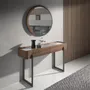Console table - Rectangular porcelain marble, walnut and dark metallic steel console table - ANGEL CERDÁ