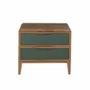Night tables - Dark green pvc and walnut bedside table - ANGEL CERDÁ