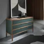 Chests of drawers - Dark green and walnut pvc chest of drawers - ANGEL CERDÁ