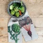 Kitchen linens - Linen Kitchen Towels   ǀ  ARTICHOKE & BEETROOT - LINOROOM 100% LINEN TEXTILES
