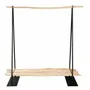 Decorative objects - STEEL AND EUCALYPTUS WOOD RACK WITH LOW SHELF - COSYDAR-DECO