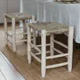 Tabourets - Tabourets marocains en bois et corde de palmier – Artisanat bohème - COSYDAR-DECO