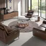 Armchairs - Leather swivel armchair with removable cushion - ANGEL CERDÁ