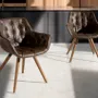 Chairs - Brown leatherette upholstered Dining table chair - ANGEL CERDÁ
