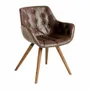 Chairs - Brown leatherette upholstered Dining table chair - ANGEL CERDÁ