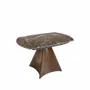 Dining Tables - Oval Barrel porcelain marble and walnut effect steel dining table - ANGEL CERDÁ