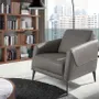 Fauteuils - Fauteuil en cuir gris foncé - ANGEL CERDÁ