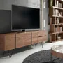 TV stands - Walnut and black steel TV stand - ANGEL CERDÁ