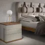 Night tables - Grey wood and walnut bedside table - ANGEL CERDÁ