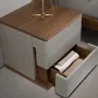 Night tables - Grey wood and walnut bedside table - ANGEL CERDÁ
