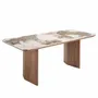 Dining Tables - Rectangular porcelain marble and walnut dining table - ANGEL CERDÁ