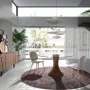 Dining Tables - Round tempered glass and walnut dining table - ANGEL CERDÁ
