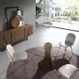 Dining Tables - Round tempered glass and walnut dining table - ANGEL CERDÁ