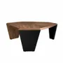 Coffee tables - Asymmetrical walnut and black pvc coffee table - ANGEL CERDÁ