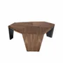 Coffee tables - Asymmetrical walnut and black pvc coffee table - ANGEL CERDÁ
