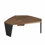 Coffee tables - Asymmetrical walnut and black pvc coffee table - ANGEL CERDÁ
