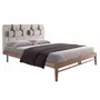 Beds - Grey fabric tufted bed - ANGEL CERDÁ