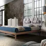 Beds - Grey fabric tufted bed - ANGEL CERDÁ