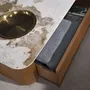 Coffee tables - Porcelain marble and walnut square coffee table - ANGEL CERDÁ