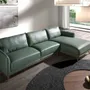 Canapés - Canapé d'angle droite en cuir vert - ANGEL CERDÁ