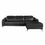 Sofas - Right chaise longue relaxation sofa in black leather - ANGEL CERDÁ