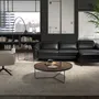 Sofas - Right chaise longue relaxation sofa in black leather - ANGEL CERDÁ
