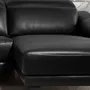 Sofas - Right chaise longue relaxation sofa in black leather - ANGEL CERDÁ