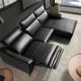 Canapés - Canapé d'angle relax gauche en cuir noir - ANGEL CERDÁ