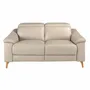 Sofas - 2 seater relax sofa in taupe grey leather - ANGEL CERDÁ