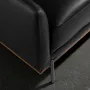 Sofas - Right chaise longue sofa black leather - ANGEL CERDÁ