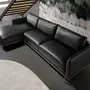 Sofas - Left chaise longue sofa black leather - ANGEL CERDÁ