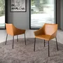 Chaises - Chaise en simili cuir marron - ANGEL CERDÁ