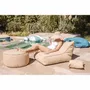 Fauteuils de jardin - Bain de soleil Pug extérieur déhoussable en tissu effet raphia - MX HOME