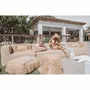 Equipements espace extérieur - Coussin de sol extérieur en tissu effet raphia a frange M - MX HOME