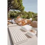 Outdoor space equipments - Reversible outdoor mattress with beige striped front & raffia back - Double - MX HOME