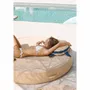 Equipements espace extérieur - Lit bain de soleil extérieur en mousse rond effet raphia - MX HOME