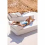 Equipements espace extérieur - Lit bain de soleil extérieur en mousse 1 place beige et blanc - MX HOME