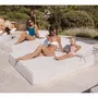 Equipements espace extérieur - Lit bain de soleil extérieur en mousse 2 places beige et blanc - MX HOME