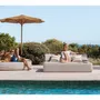 Outdoor space equipments - 2-seater outdoor foam sun lounger bed with linen effect - MX HOME