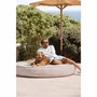 Outdoor space equipments - Outdoor sun lounger bed in round linen effect foam - MX HOME
