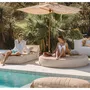 Outdoor space equipments - Outdoor 1-seater foam sun lounger bed with striped raffia effect - MX HOME