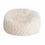 Lawn chairs - White faux fur pouf  - MX HOME