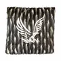 Accessoires de déco extérieure - Coussin brodé en fausse fourrure noire et blanche - MX HOME