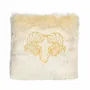 Accessoires de déco extérieure - Coussin brodé en fausse fourrure blanche - MX HOME
